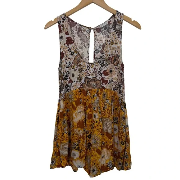 Spell & The Gypsy Desert Daisy Romper Mustard Yellow Boho V-Neck Small - Picture 2 of 8
